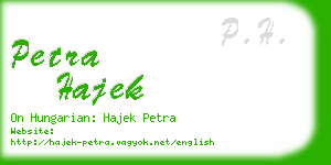 petra hajek business card